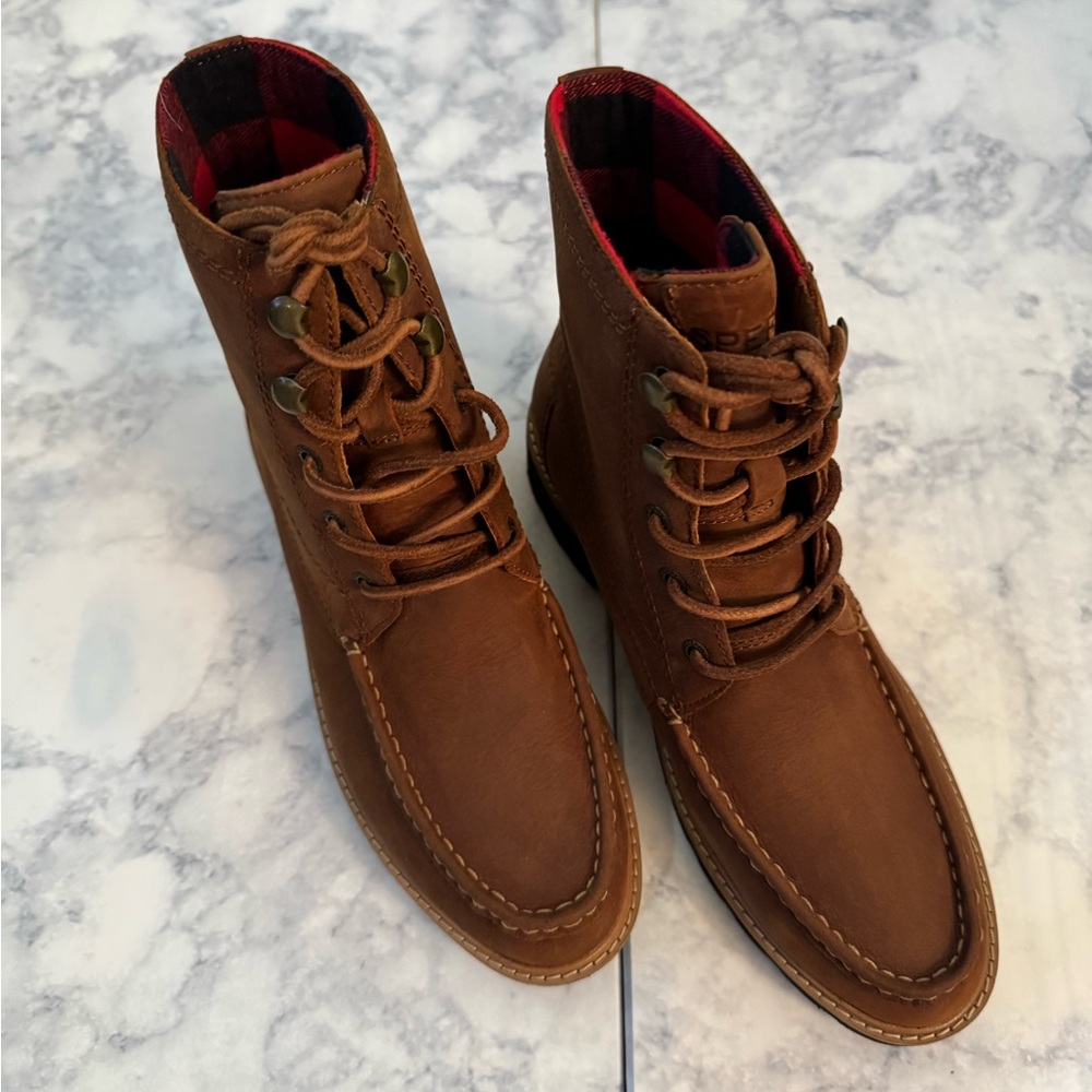Sperry A/O Tan Leather Winter Boots
